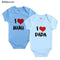 2PCS/LOT Newborn Baby Clothes Short Sleeve Girl Boy Clothes I Love Papa Mama Design 100% Cotton Baby Rompers de bebe costumes-Blue Mama papa-3M-JadeMoghul Inc.