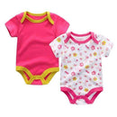 2PCS/LOT Newborn Baby Clothes Short Sleeve Girl Boy Clothes I Love Papa Mama Design 100% Cotton Baby Rompers de bebe costumes-Girls Mama Papa-3M-JadeMoghul Inc.
