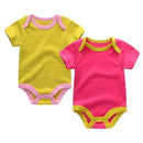 2PCS/LOT Newborn Baby Clothes Short Sleeve Girl Boy Clothes I Love Papa Mama Design 100% Cotton Baby Rompers de bebe costumes-Girls Mama Papa-3M-JadeMoghul Inc.