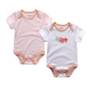 2PCS/LOT Newborn Baby Clothes Short Sleeve Girl Boy Clothes I Love Papa Mama Design 100% Cotton Baby Rompers de bebe costumes-Girls Mama Papa-3M-JadeMoghul Inc.
