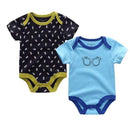 2PCS/LOT Newborn Baby Clothes Short Sleeve Girl Boy Clothes I Love Papa Mama Design 100% Cotton Baby Rompers de bebe costumes-Girls Mama Papa-3M-JadeMoghul Inc.