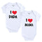 2PCS/LOT Newborn Baby Clothes Short Sleeve Girl Boy Clothes I Love Papa Mama Design 100% Cotton Baby Rompers de bebe costumes-Girls Mama Papa-3M-JadeMoghul Inc.