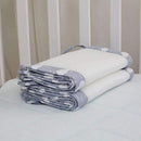 2Pcs/Set Breathable Summer Baby Bedding Bumper Collision Half Around Baby Crib Bumpers Bedding Cotton Printing Mesh Safety Rails-Beige-JadeMoghul Inc.
