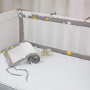 2Pcs/Set Breathable Summer Baby Bedding Bumper Collision Half Around Baby Crib Bumpers Bedding Cotton Printing Mesh Safety Rails-Light Yellow-JadeMoghul Inc.