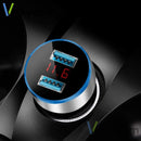 3.1A Dual USB Car Charger 2 Ports LCD Display 12-24V Cigarette Socket Lighter Car Charger for iphone samsung xiaomi huawei etc AExp