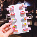 3/5pcs/Set New Girls Cute Rainbow Star Flower Hairpins Children Sweet Hair Clips Barrette Hair Ornament Fashion Hair Accessories AExp