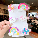 3/5pcs/Set New Girls Cute Rainbow Star Flower Hairpins Children Sweet Hair Clips Barrette Hair Ornament Fashion Hair Accessories AExp