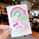 3/5pcs/Set New Girls Cute Rainbow Star Flower Hairpins Children Sweet Hair Clips Barrette Hair Ornament Fashion Hair Accessories AExp
