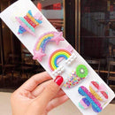 3/5pcs/Set New Girls Cute Rainbow Star Flower Hairpins Children Sweet Hair Clips Barrette Hair Ornament Fashion Hair Accessories AExp