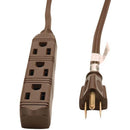 3-Outlet Grounded Office Cord, 8ft (Brown)-Appliance Cords & Receptacles-JadeMoghul Inc.