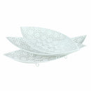 3 Piece Metal Tray, White-Serving Trays-White-Metal-JadeMoghul Inc.
