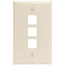 3-Port QuickPort(R) Wall Plate (Light Almond)-Cables, Connectors & Accessories-JadeMoghul Inc.
