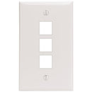 3-Port QuickPort(R) Wall Plate (White)-Cables, Connectors & Accessories-JadeMoghul Inc.