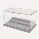 3 Steps Display Case/Box Dustproof ShowCase Gray Base For LEGO Blocks Acrylic Plastic Display Box Case 25.5X15.5X13.8cm 5 Colors-Grey-JadeMoghul Inc.