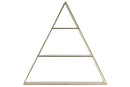 3 Tier Metal Wall Shelf In Triangular Shape, Champagne Silver-Home Accent-Silver-Metal-JadeMoghul Inc.