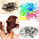 300pcs/pack Rubber Rope Ponytail Holder Elastic Hair Bands Ties Braids Plaits hair clip headband Hair Accessories-Black-JadeMoghul Inc.