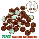 30pcs Car Desk Wall USB Wire Cable Line Fastener Clip Clips Holders Organizer Retainer Clamp Clamps Tie Lines Fixed AExp