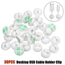 30pcs Car Desk Wall USB Wire Cable Line Fastener Clip Clips Holders Organizer Retainer Clamp Clamps Tie Lines Fixed AExp