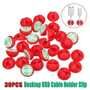 30pcs Car Desk Wall USB Wire Cable Line Fastener Clip Clips Holders Organizer Retainer Clamp Clamps Tie Lines Fixed AExp