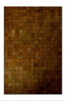 Brown Rug - 60" x 96" Brown Linear, Cowhide Stitched - Area Rug