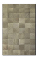 Grey Rug - 96" x 120" Gray, 10" Square Patches, Cowhide - Area Rug