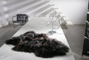 Brown Rug - 24" x 36" x 1.5" x 2" Blacky Brown Sheepskin Single Long-Haired - Area Rug