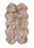 Cow Skin Rug - 4' X 6' X 2' Pink Quattro Sheepskin Area Rug