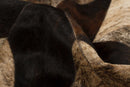 Cow Rug - 84" x 84" Tricolor, Natural Tri-Star, Stitch Round, Cowhide - Area Rug