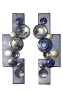 Metal Wall Decor - 18" X 8" X 43" Metallic Multi Color Metal Floating Shapes Wall Décor