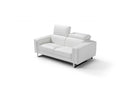 Cheap Loveseats - 75" X 43" X 32" White Grain Leather Love Seat
