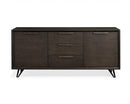 Dining Room Buffet - 75" X 18" X 33" Oak Metal Buffet