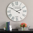 Apartment Decor - 24" X 1.75" X 24" White Stylish And Enjoyable Wood Clock
