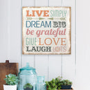 Apartment Decor - 16" X 1.5" X 16" "Love Simply" Typography Burlap