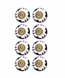 Door Knobs - 1.5" x 1.5" x 1.5" Black, White And Gold - Knobs 8-Pack