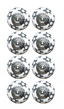 Door Knobs - 1.5" x 1.5" x 1.5" White, Silver And Gray - Knobs 8-Pack