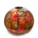 Gold Vase - 10" X 10" X 8" Gold, Copper, Brown Ceramic Table Vase