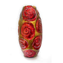 Gold Vase - 7'.5" X 7'.5" X 14" Copper, Red and Gold Ceramic Table Vase