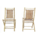 Folding Chairs - 20" X 15" X 36" Gray Bamboo Folding Chairs with Rattan Skin Diamond Weave