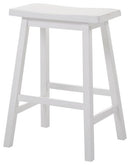 Bar Stools - 18" X 16" X 29" White Rubber Wood Bar Stool (Set-2)