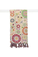Neck Scarf - 18" x 72" Multicolor, Kantha - Scarf