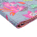 Cotton Throw Blanket - 50" x 70" Multicolored, Kantha Cotton - Throw