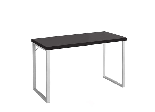 Cheap Desk - 23'.75" x 47'.25" x 30" Cappuccino, Silver, Particle Board, Hollow-Core, Metal - Computer Desk