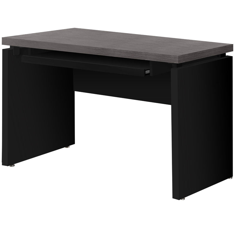 Black Desk - 30.75" Black Particle Board, MDF, and Laminate Computer Desk with a Grey Top