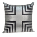 Leather Pillow - 20" x 7" x 20" Cool Gray Pillow Cover With Down Insert