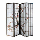 Black Screen - 68" x 1" x 70" Black, Shoji And Wood - 4 Panel Screen