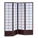 Black Screen - 68" x 1" x 70" Black, Shoji And Wood - 4 Panel Screen