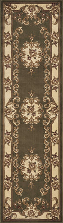 Runner Rugs - 2'2" x 7'11" Runner Polypropylene Green/Ivory Area Rug