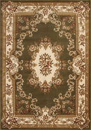 Green Rug - 3'3" x 4'11" Polypropylene Green/Ivory Area Rug