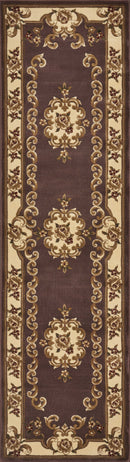 Runner Rugs - 2'2" x 7'11" Runner Polypropylene Plum/Ivory Area Rug