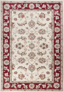 Red Area Rugs - 5'3" x 7'7" Polypropylene Ivory/Red Area Rug